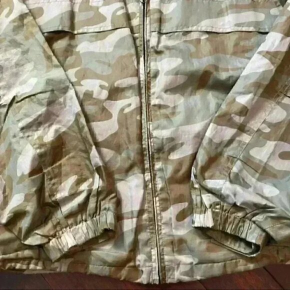 OSIRIS Mens Windbreaker Jacket Hood Lightweight Green Camo Print Size Small - Picture 13 of 16